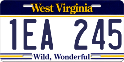 WV license plate 1EA245