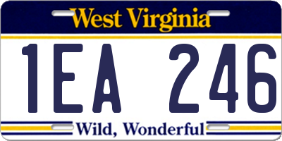 WV license plate 1EA246