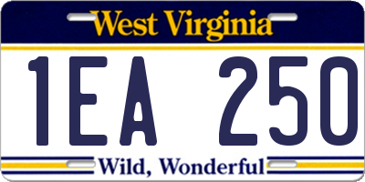 WV license plate 1EA250