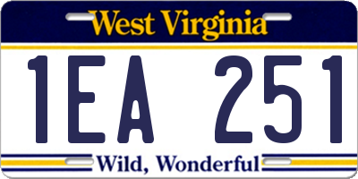 WV license plate 1EA251