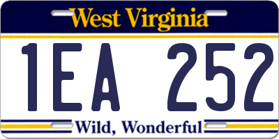 WV license plate 1EA252