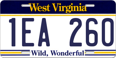 WV license plate 1EA260