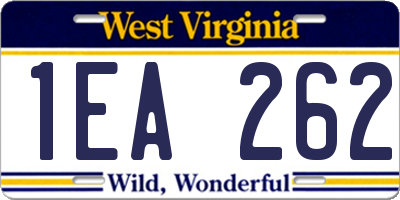 WV license plate 1EA262