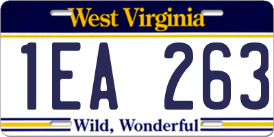 WV license plate 1EA263