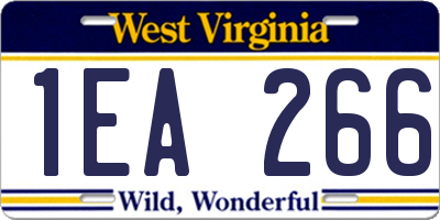 WV license plate 1EA266