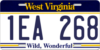 WV license plate 1EA268