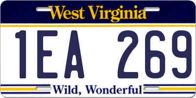 WV license plate 1EA269