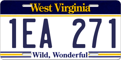 WV license plate 1EA271