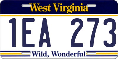 WV license plate 1EA273