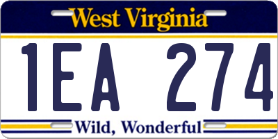 WV license plate 1EA274