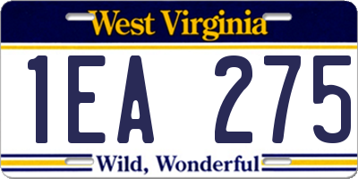 WV license plate 1EA275
