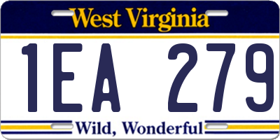 WV license plate 1EA279