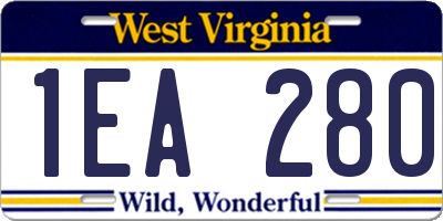 WV license plate 1EA280
