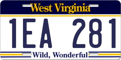 WV license plate 1EA281
