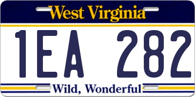 WV license plate 1EA282