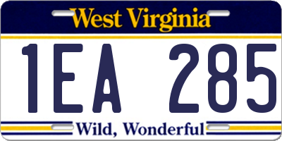 WV license plate 1EA285