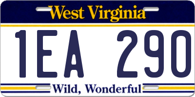 WV license plate 1EA290