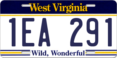 WV license plate 1EA291