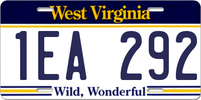 WV license plate 1EA292