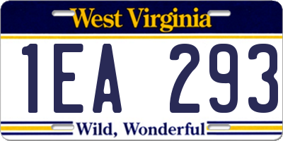 WV license plate 1EA293