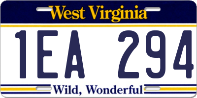 WV license plate 1EA294