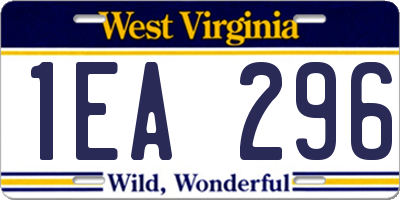 WV license plate 1EA296