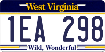 WV license plate 1EA298