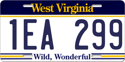 WV license plate 1EA299