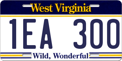 WV license plate 1EA300