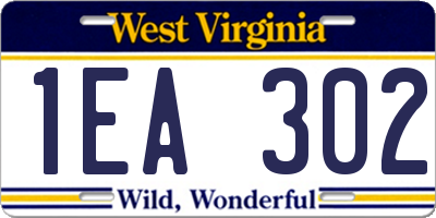 WV license plate 1EA302