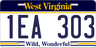 WV license plate 1EA303