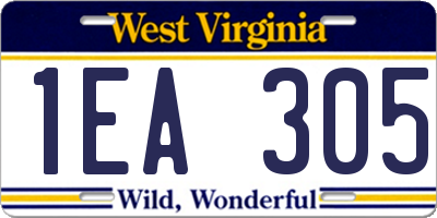 WV license plate 1EA305