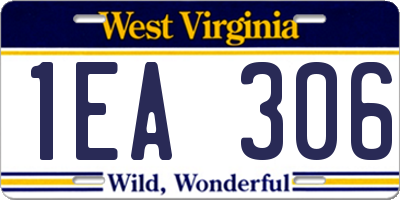 WV license plate 1EA306