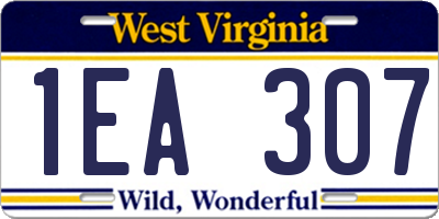 WV license plate 1EA307