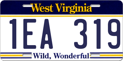 WV license plate 1EA319