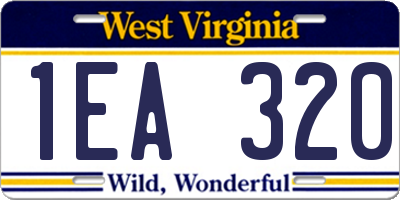 WV license plate 1EA320