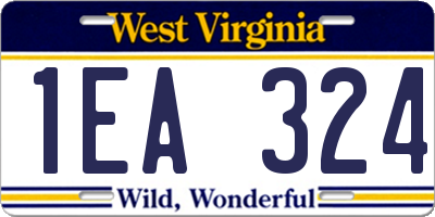 WV license plate 1EA324