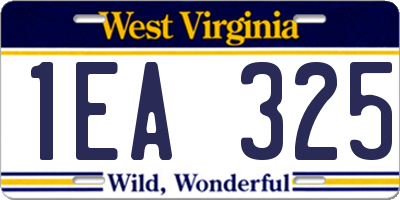 WV license plate 1EA325