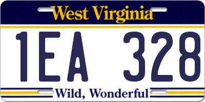 WV license plate 1EA328