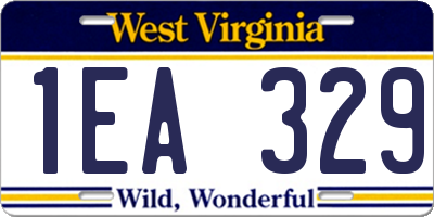 WV license plate 1EA329