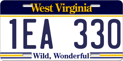 WV license plate 1EA330
