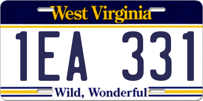 WV license plate 1EA331