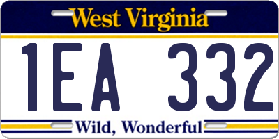 WV license plate 1EA332