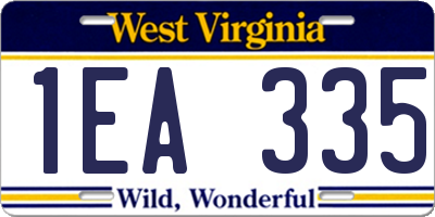 WV license plate 1EA335