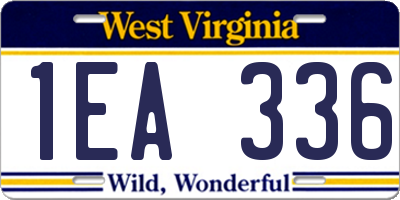 WV license plate 1EA336