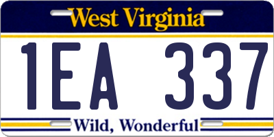 WV license plate 1EA337