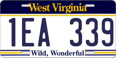 WV license plate 1EA339
