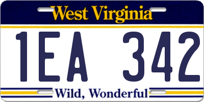 WV license plate 1EA342