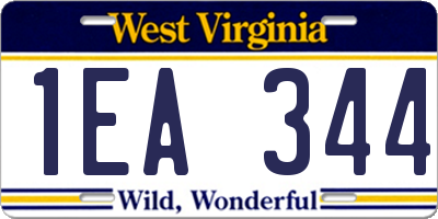 WV license plate 1EA344