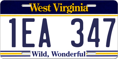 WV license plate 1EA347